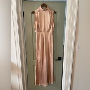 High Neck Satin Lulus Cocktail Dress - Blush